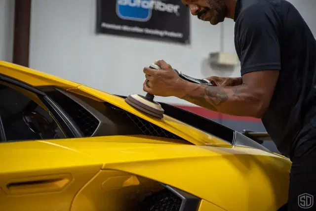 Ceramic coating product on vehicle hood